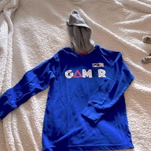 Hooded long sleeve gamer shirt